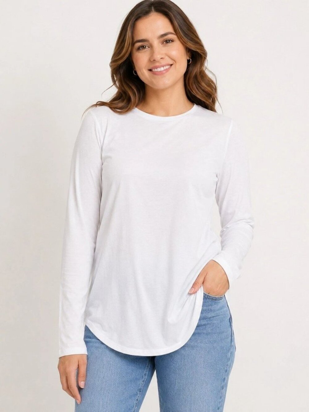J. Jill PureJill Pima Cotton-Stretch Shirttail Tee Shirt Women's XL Petite